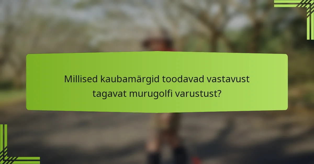 Millised kaubamärgid toodavad vastavust tagavat murugolfi varustust?